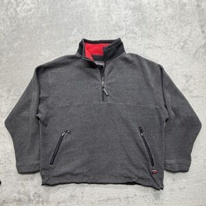 Outersport Sweatshirt Mens XL Gray Fleece Quarter Zip Mock Neck Pockets